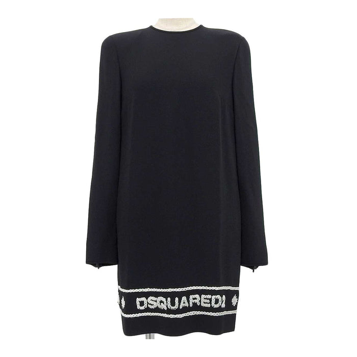 DSQUARED2 
DSQUARED2 Beads All-in-One Yarn Embroidery 
Logo Long Sleeve Mini Dress