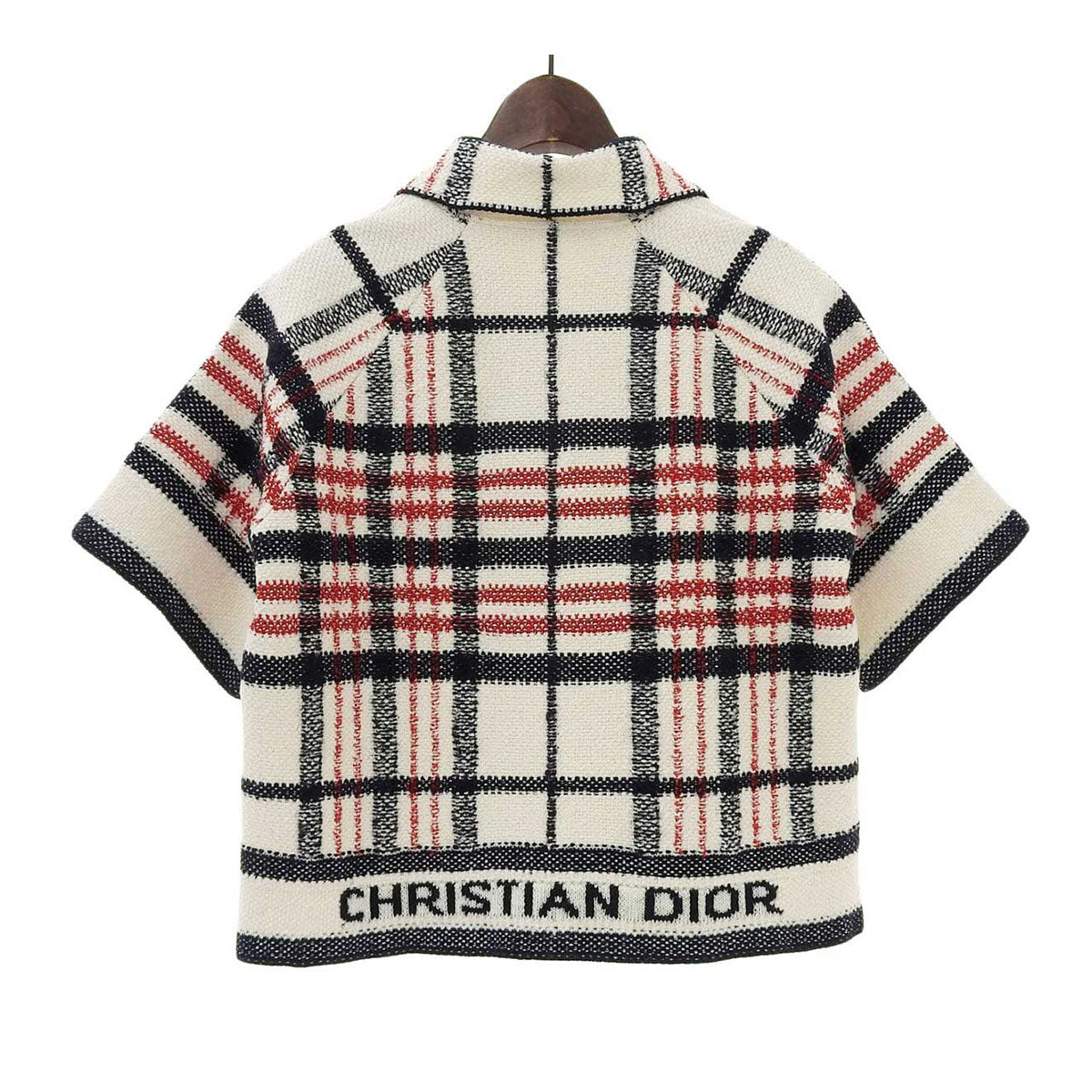 Dior チェック コットン混 ウール混 バックロゴ ショート