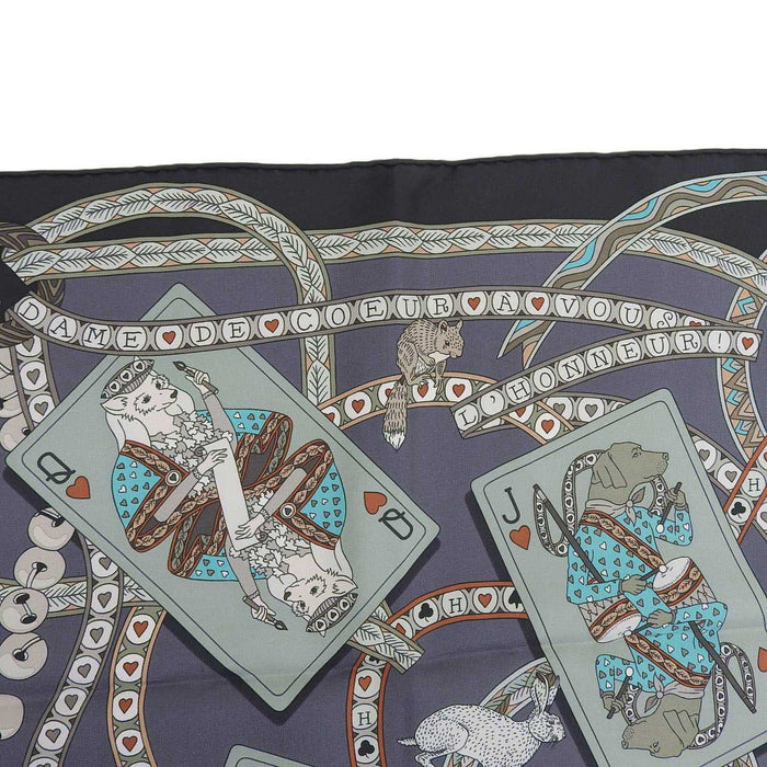 HERMES 
ハートのクィーン トランプ 大判 シルク 
カレ90 DAME DE COEUR A VOUS L'HONNEUR!