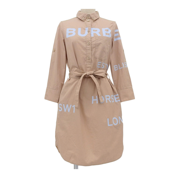 BURBERRY ひざ丈 ホースフェリー コットン シャツ ワンピース BURBERRY ひざ丈 ホースフェリー コットン シャツ ワンピース