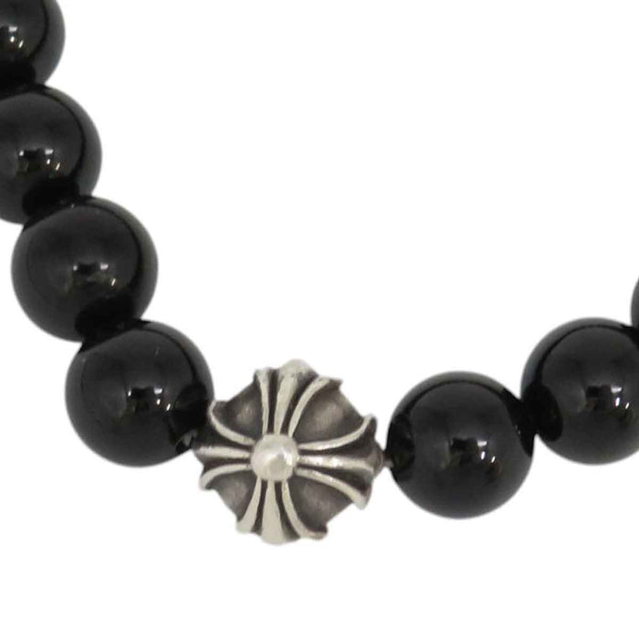 CHROME HEARTS 
8mm BEAD ONYX シルバー クロスボール CH 
8MM ブラック ビーズ ブレスレット
