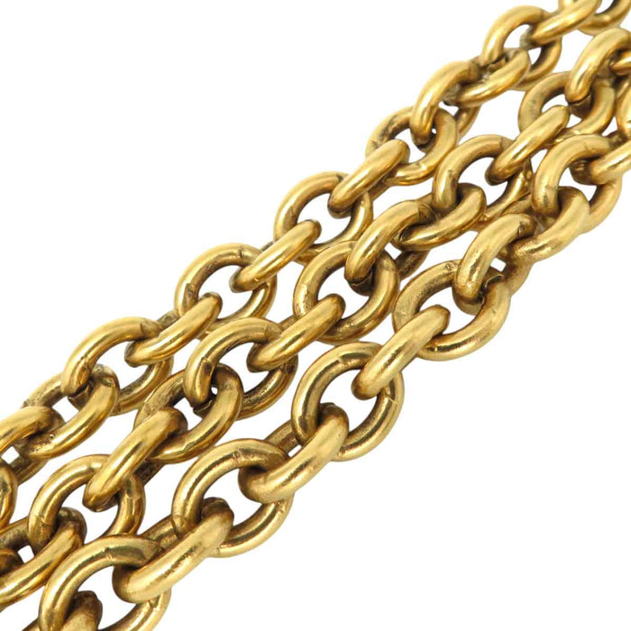 CHANEL 
Hammer Work COCO CC Gold Color Metal 
Coco Mark 3-Link Vintage Chain Belt