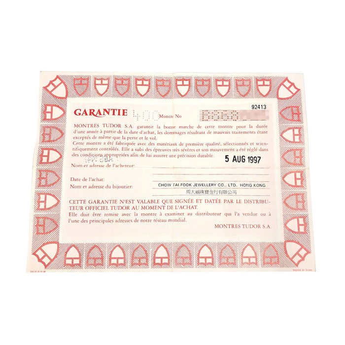 TUDOR 
Princesse Date 
Avec garantie