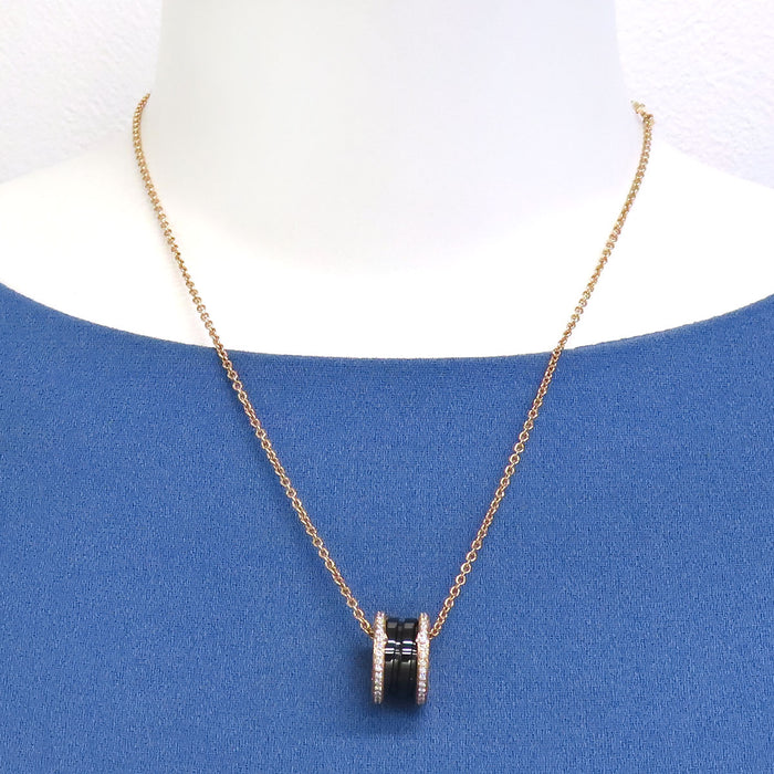 BVLGARI B.Zero1 Black Ceramic Diamond Necklace