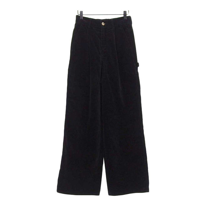MIUMIU
Logo Embroidery Gold Color Button
Washed Velvet Black Pants