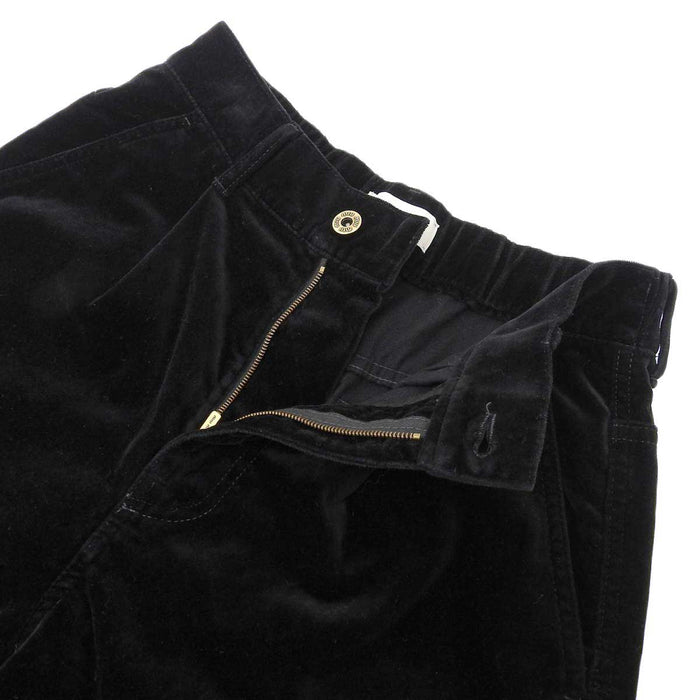 MIUMIU
Logo Embroidery Gold Color Button
Washed Velvet Black Pants