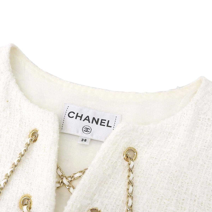 CHANEL
Logo COCO CC Cotton Lining Silk Tulle Braided
Coco Mark Tweed Lace-up Chain Dress