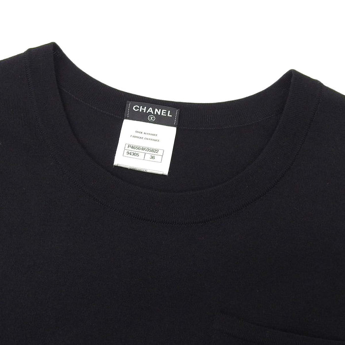 CHANEL 
COCO ロゴ ワッペン 
ココマーク エンブレム ウール ニット ワンピース