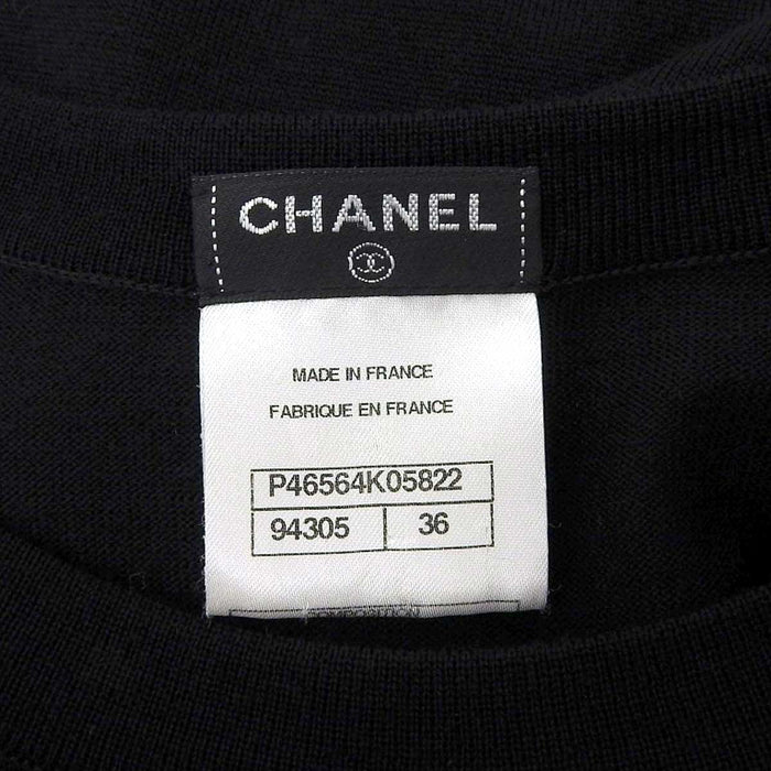 CHANEL 
COCO ロゴ ワッペン 
ココマーク エンブレム ウール ニット ワンピース