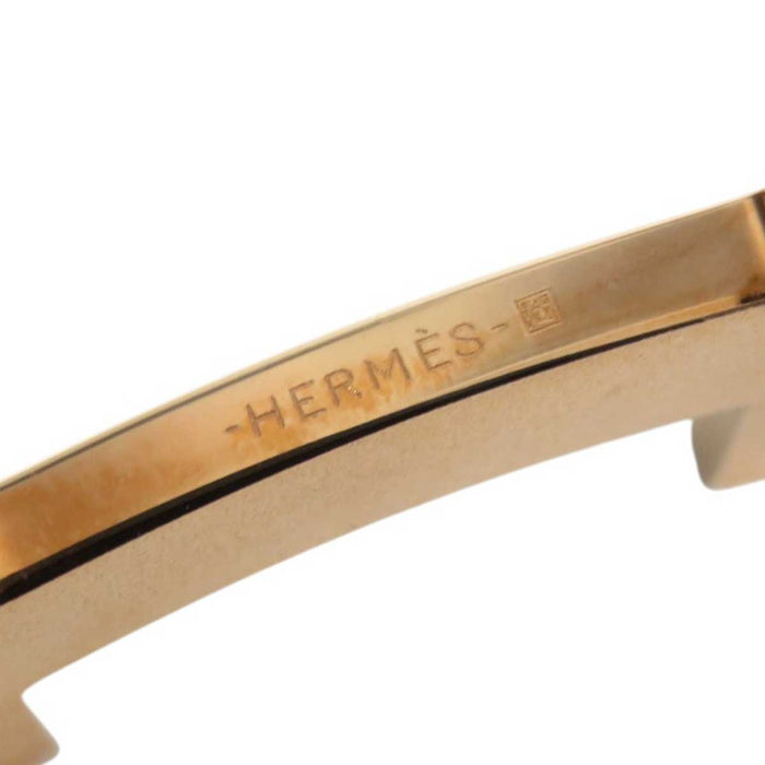 HERMES 
U刻印 2022年製 ピンクゴールドプレーテッドメタル 
ミニH バックル レザー リバーシブル ベルト 24MM