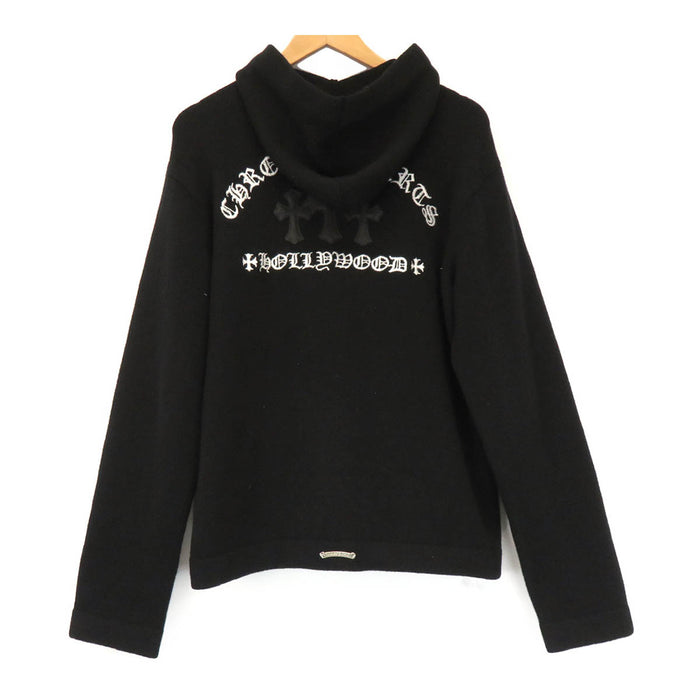CHROME HEARTS 
SWTR U SUPERTOUCH ZP HD ダガージップ CH ジップアップ 
Sweat à capuche en maille cachemire avec patch croix de cimetière