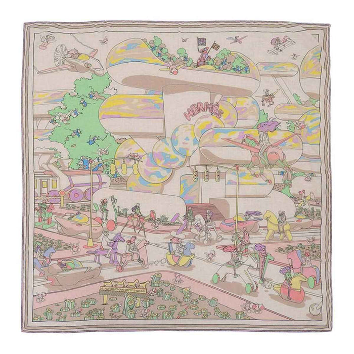 HERMES 
カレ140 カシミヤ混 シルク混 カシシル 大判 
カレジェアン 140 エルメス ロコモーション ショール