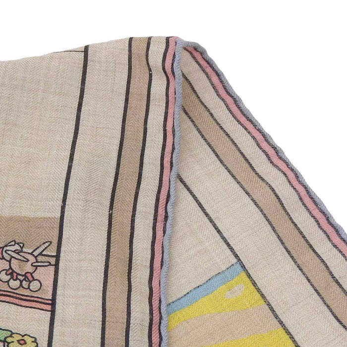 HERMES 
カレ140 カシミヤ混 シルク混 カシシル 大判 
カレジェアン 140 エルメス ロコモーション ショール