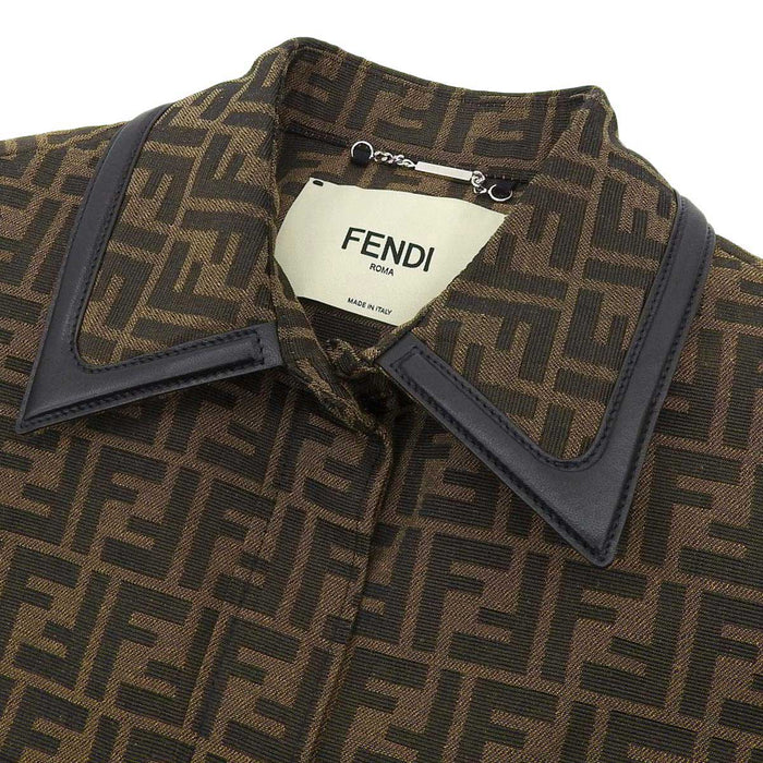 FENDI 
オーバーフィット ロゴ ズッカ ブラウンキャンバス 
FF ジャカード ゴートゥ ジャケット FF バックル ベルト付き