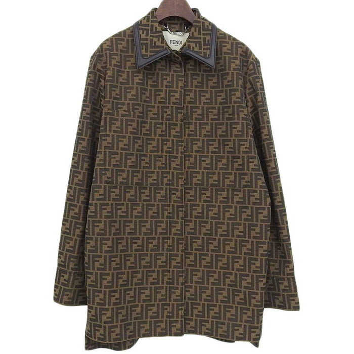 FENDI 
オーバーフィット ロゴ ズッカ ブラウンキャンバス 
FF ジャカード ゴートゥ ジャケット FF バックル ベルト付き