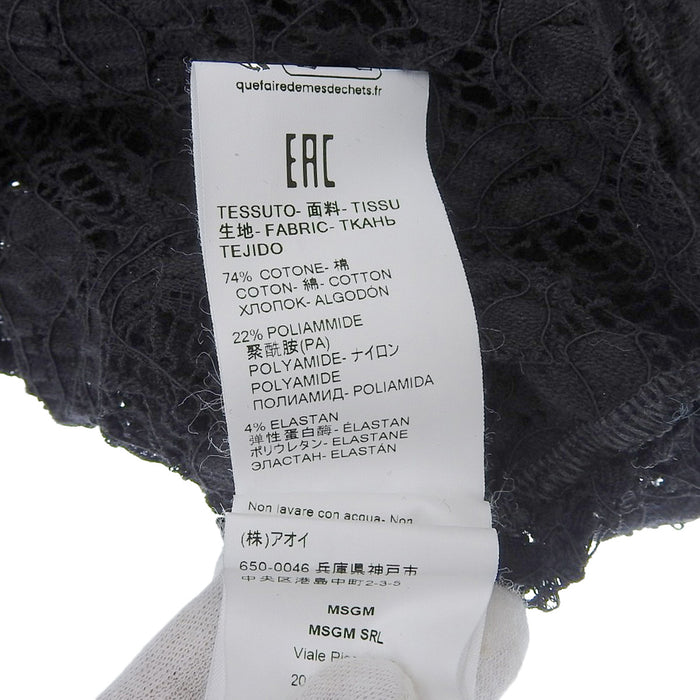 MSGM 
MSGM Sleeve Frill Sheer 
High Neck Lace Tops