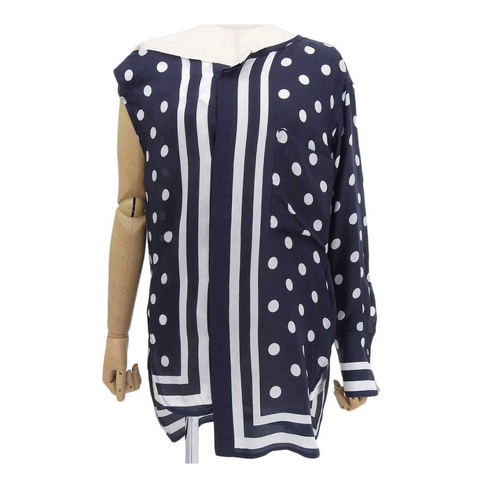 Y's 
Takeshi Kosaka by Pink Label One Sleeve 
Coin Dot Design Blouse 
TAKESHI KOSAKA by Y's Pink Label