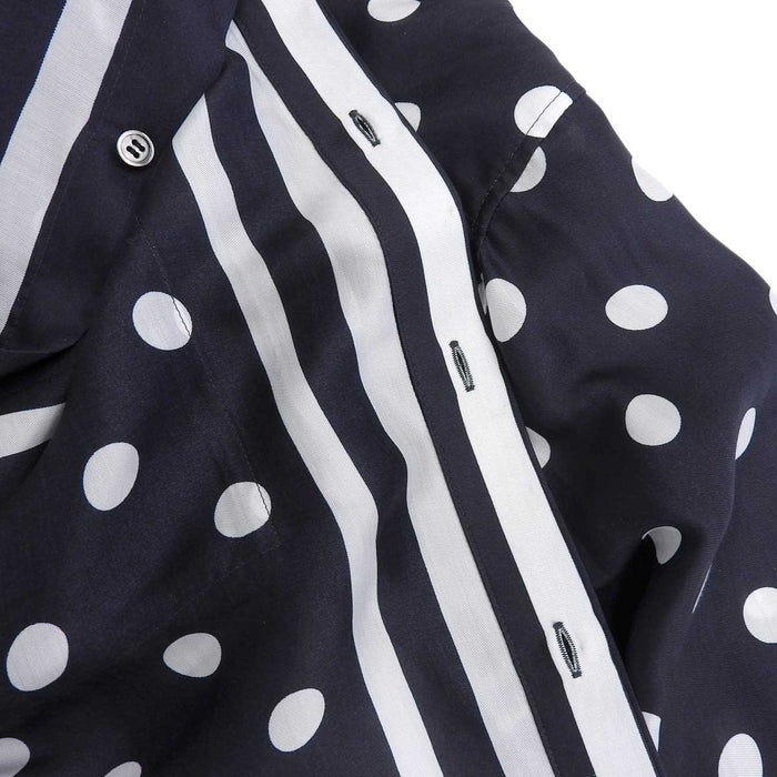 Y's 
Takeshi Kosaka by Pink Label One Sleeve 
Coin Dot Design Blouse 
TAKESHI KOSAKA by Y's Pink Label