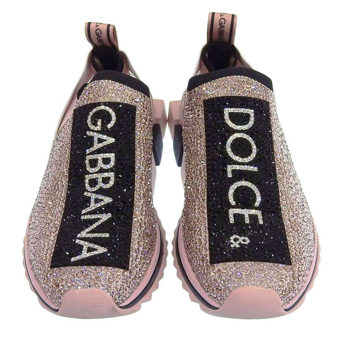DOLCE&GABBANA
Logo Tape Rhinestone Two-Tone Micro Sole
Fusible Crystal Sorrento Slip-On Sneakers