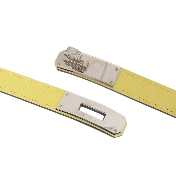 HERMES 
U刻印 2022年製 シルバーカラーメタル 
ケリー バックル レザー ベルト 18MM