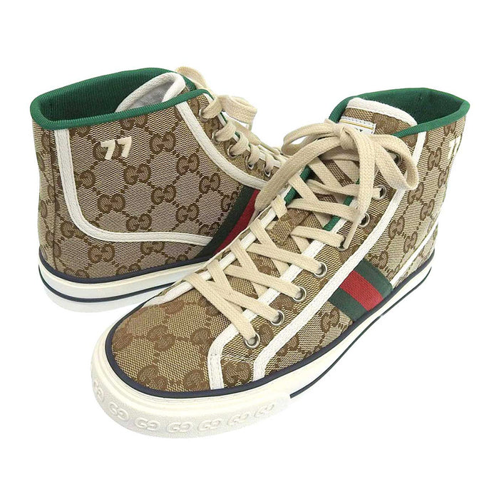 GUCCI 
GGキャンバス 77 エンブロイダリー レースアップ クロージャー 
テニス 1977 ハイトップ スニーカー