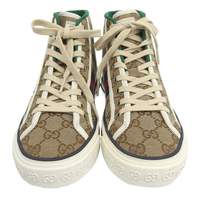 GUCCI 
GGキャンバス 77 エンブロイダリー レースアップ クロージャー 
テニス 1977 ハイトップ スニーカー