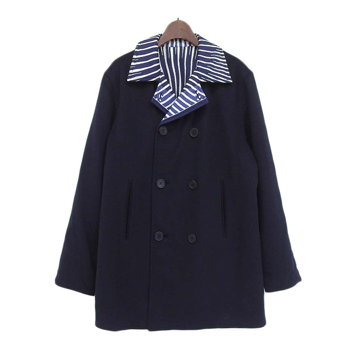 HERMES
Margiela period silk wool
Reversible double-breasted pea coat