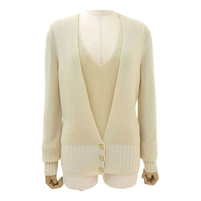 HERMES
Cardigan tricot d'été col en V ajouré
Rayonne nylon ensemble