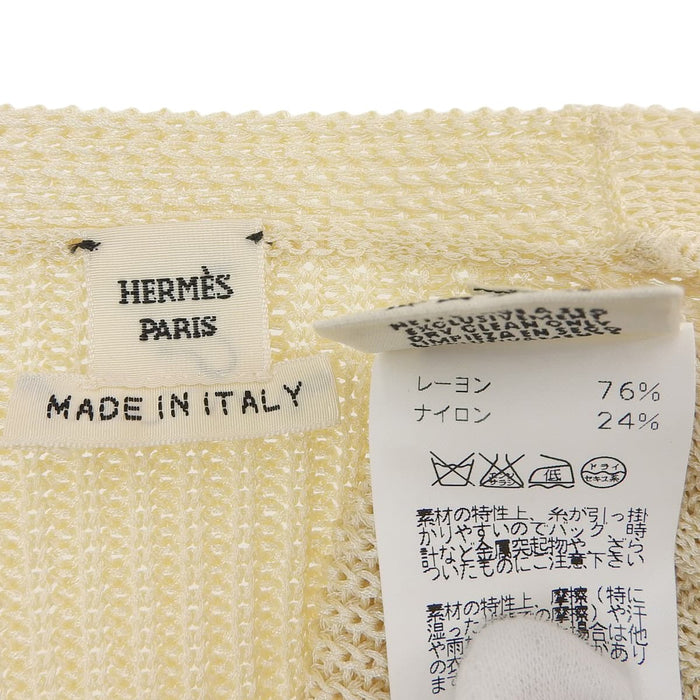 HERMES
Cardigan tricot d'été col en V ajouré
Rayonne nylon ensemble