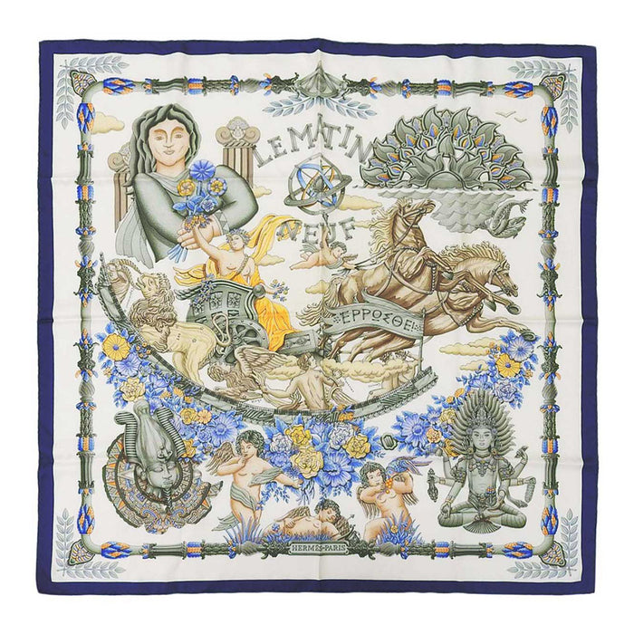 HERMES
Silk Large Stole
Carré 90 LE MATIN NEUF New Morning Scarf