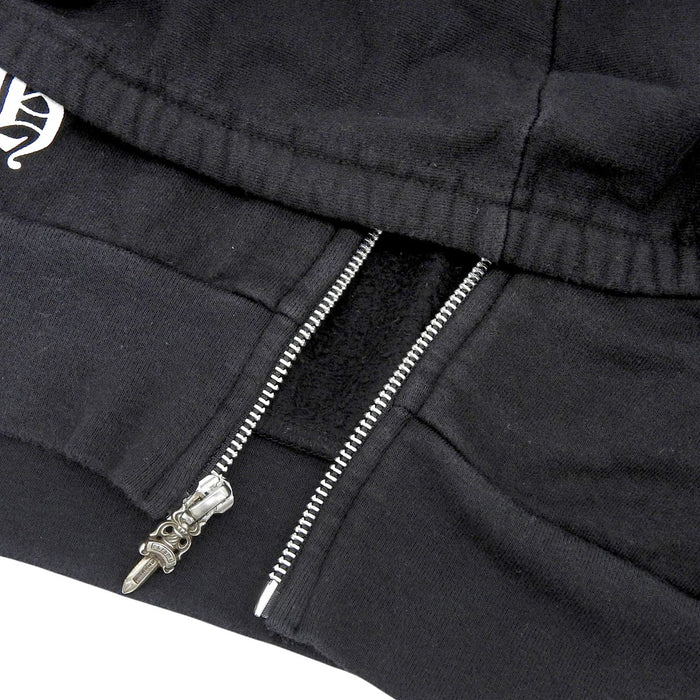 CHROME HEARTS 
スクロールラベル スウェット フーディ 
バック フレアニー ダガージップ ジップアップ パーカー