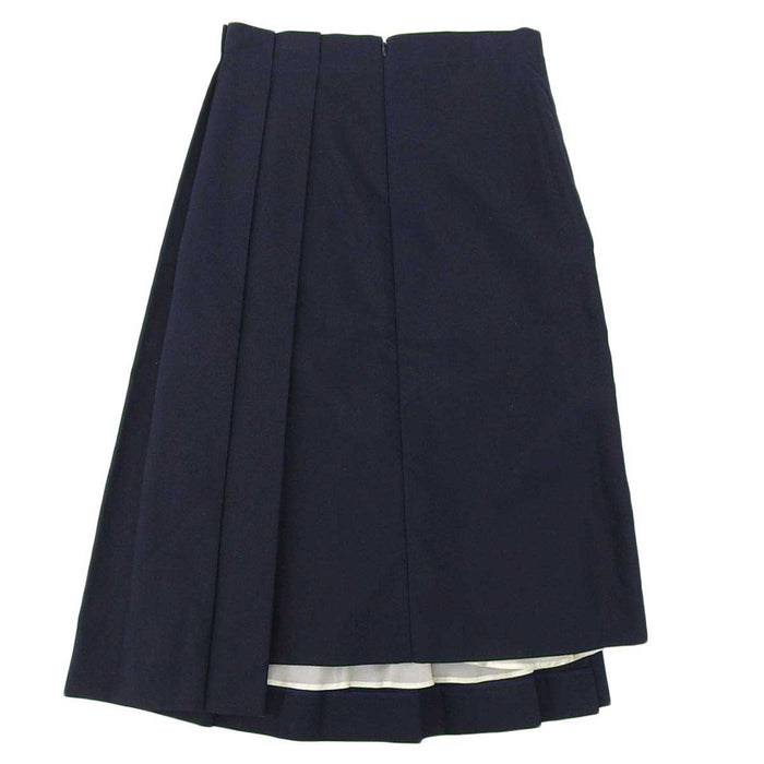 JIL SANDER 
FLETTA Classic Pleats Skirt Navy ロング 
アシンメトリー プリーツ スカート