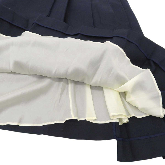 JIL SANDER 
FLETTA Classic Pleats Skirt Navy ロング 
アシンメトリー プリーツ スカート