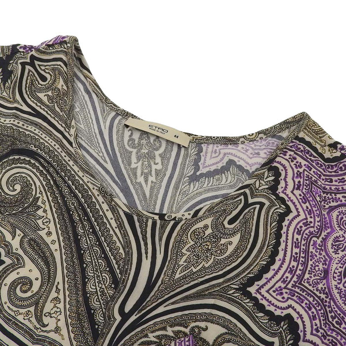 ETRO
Silk Paisley Pattern French Sleeve Cut and Sewn Top