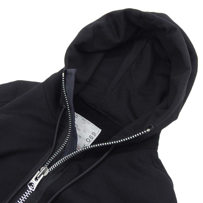 Sacai 
サイドスナップ パーカー 
スウェット ジャージー ダブルジップ フーディー
