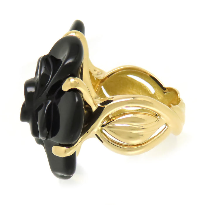 CHANEL 
Anello Camelia Onice