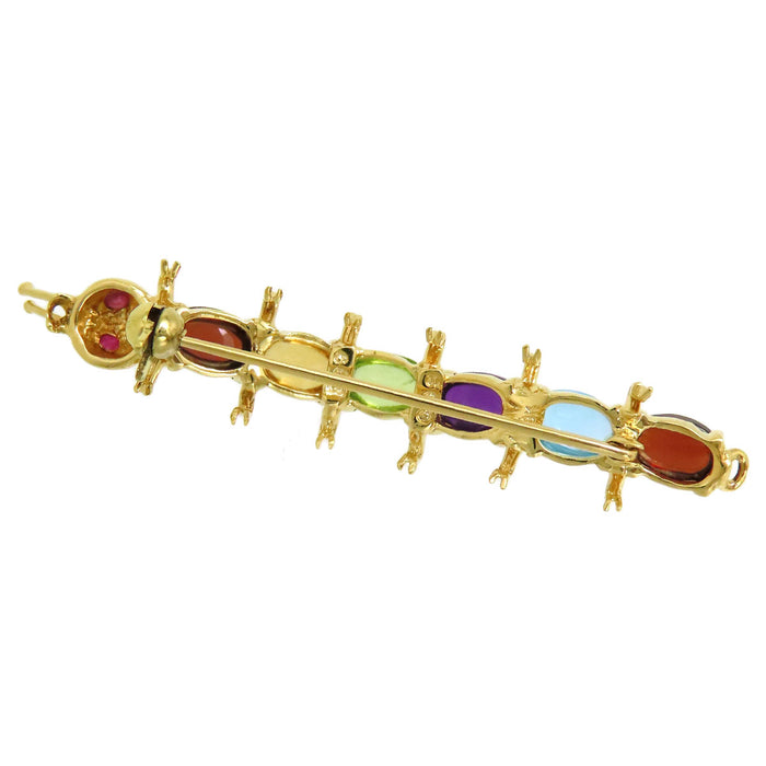 Ponte Vecchio 
Caterpillar Color Stone Pin Brooch