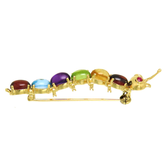 Ponte Vecchio 
Caterpillar Color Stone Pin Brooch