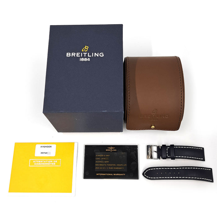 BREITLING 
Avenger II Shell Dial Overhauled 
With Box and Warranty Card
