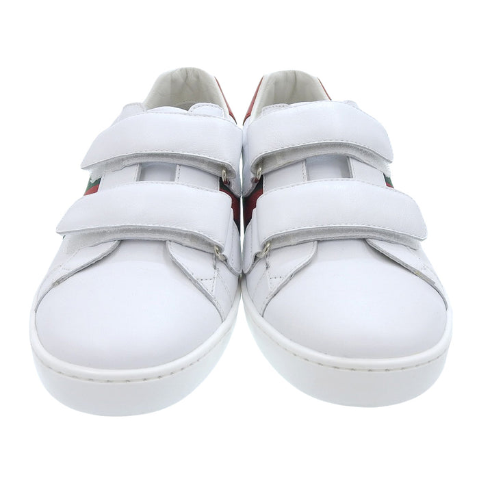GUCCI 
Rayure Web Chat Cuir Velcro 
Baskets Ace Cat Brodées