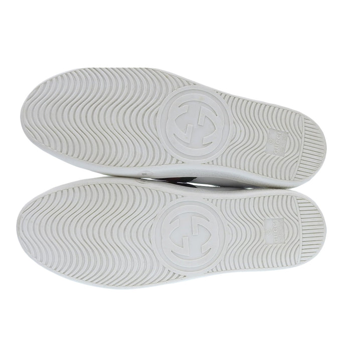 GUCCI 
Rayure Web Chat Cuir Velcro 
Baskets Ace Cat Brodées