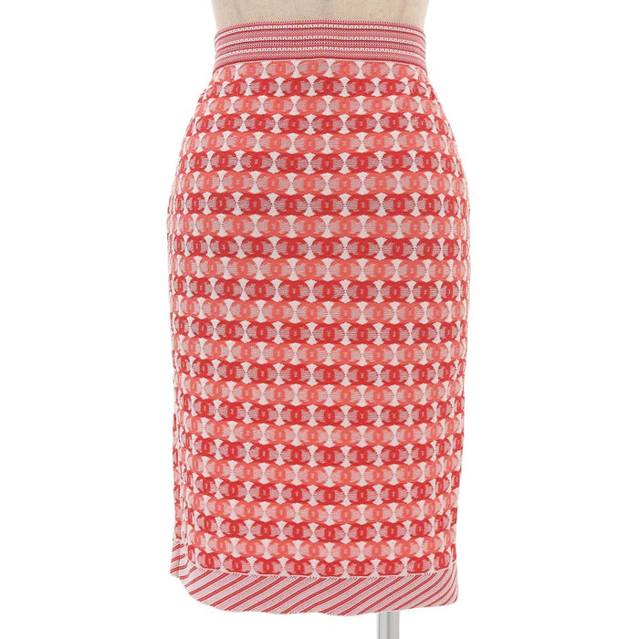 CHANEL 
COCO Logo All-over Pattern Nylon Blend Cotton Blend 19P 
Coco Mark Knit Skirt