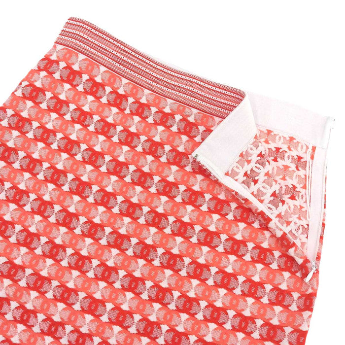 CHANEL 
COCO Logo All-over Pattern Nylon Blend Cotton Blend 19P 
Coco Mark Knit Skirt