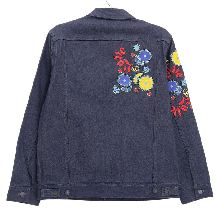 Lucien Pellat-Finet 
Ricamo 
Giacca di jeans con ricamo floreale
