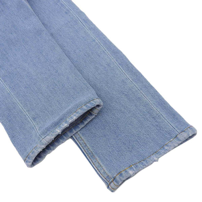 OFF-WHITE OFF-WHITE Logo Rubber Patch Distressed Cotton Denim Pants