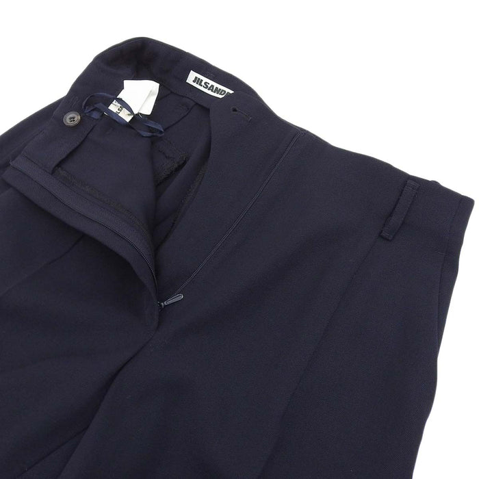 JIL SANDER 
ウール タック 
センタープレス スラックス パンツ