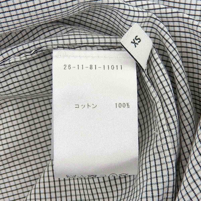 Monografia Camicia a maniche lunghe in cotone con motivo a quadri senza colletto a portafoglio
