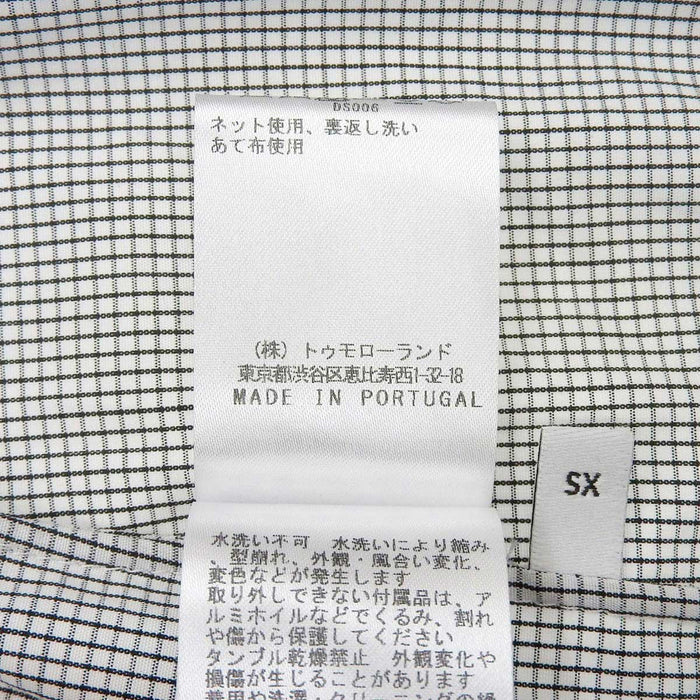 Monografia Camicia a maniche lunghe in cotone con motivo a quadri senza colletto a portafoglio