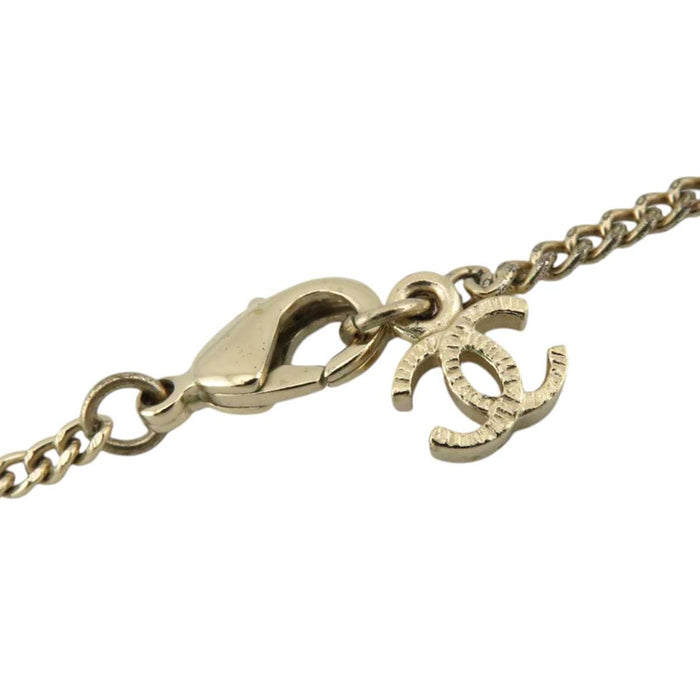 CHANEL 
A18C COCO CC ラインストーン ライトゴールドカラーメタル 
ココマーク ラウンド ビジュー ネックレス