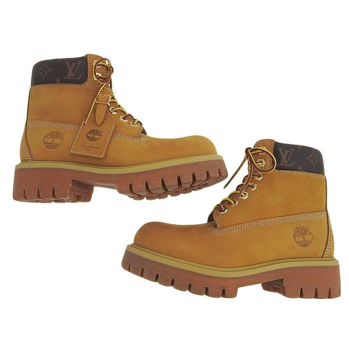 LOUIS VUITTON 
24年製 ティンバーランド レザー 
Timberland コラボ アンクルブーツ 
モノグラム